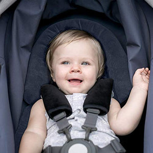 (Black Gray) - COOLBEBE Upgraded 3-in-1 Baby Head Neck Body Support Pillow for Newborn Infant Toddler - Extra Soft Car Seat Insert Cushion Pad, Perfect for Carseats, Strollers, Swings