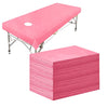 Paquete de 30 sábanas desechables de masaje rosa con agujero para la cara, funda de cama de spa, impermeable, para salones de belleza, cama de pestañas