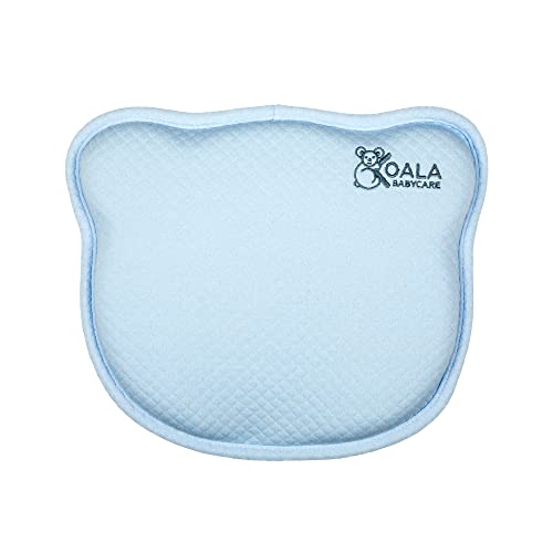 Koala Babycare Almohada de espuma viscoelástica para recién nacido, evita la plagiocefalia de cabeza plana con dos fundas extraíbles, almohada moldeadora de cabeza de bebé para la prevención del síndrome de cabeza plana