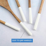 Juego de cucharas de madera para cocina o utensilios de cocina (color blanco)