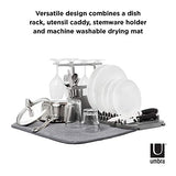 ▶ Escurridor  Umbra UDRY DISHRACK W/Dry Mat Charcoal, 24 x 18 x 10.8
