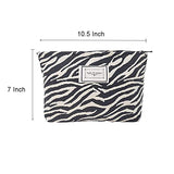 Bolsa de maquillaje con estampado de leopardo para mujer, bolsa de maquillaje de lona de gran capacidad, bolsa de aseo de viaje, organizador de accesorios, rayas
