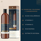Tonico Facial 500ml Acido Hialuronico, Colageno hidrolizado, Extracto de Rosas, Vitamina C, Vitamina E y Niacinamida - COLLAGENIC Tónico Facial Hidratante Limpiador de Poros sustituto de agua micelar para cuidado de la piel