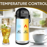 Cresimo Airpot Jarra térmica/acción de palanca/acero inoxidable, termo/retención de calor de 24 horas de retención de frío, 3 L
