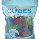 Cubos de hielo reutilizables – Cubos de hielo cuadrados de plástico coloridos de congelación rápida con bolsa resellable, colores surtidos, paquete de 56