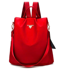 Bolso Mochila Para Mujer Moderna, Bolsa Casual Impermeable, Backpack Antirrobo, Para Hombro y Espalda, Medidas: 31 X 14 X 31cm (Color Rojo)