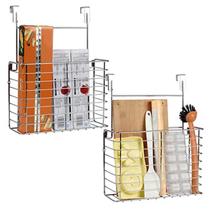 Organizador de gabinete de cocina para tablas de cortar sobre el clóset, organizador de pared, soporte de aluminio para cocina, baño, despensa, cromo brillante