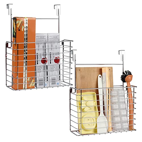 Organizador de gabinete de cocina para tablas de cortar sobre el clóset, organizador de pared, soporte de aluminio para cocina, baño, despensa, cromo brillante