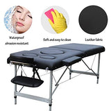 Cama Plegable Casa Mujer Embarazada Cama De Masaje De Cuero Impermeable Negro Piernas Aleación De Aluminio Durable