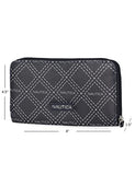 Nautica Bulk Cargo - Cartera RFID con cremallera para mujer (edredón de diamante, índigo)