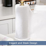 NearMoon Soporte para toallas de papel de pie, soporte para rollos de papel de cocina, para encimera de baño, cocina, soporte para rollos de tamaño estándar o jumbo, con base de mármol (oro cepillado)