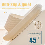 ▶ Pantuflas de almohada, zapatillas de baño de ducha de masaje, antideslizantes, de secado rápido, puntera abierta, súper suaves, suela gruesa, 2020, zapatillas de casa súper suaves para mujeres y hombres, plataforma de EVA, Bronceado, 7-8 Women/6-7 Men