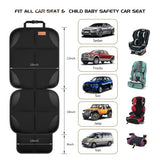SMART ELF Protector de asiento de coche, [1 unidad] Protectores de asiento de coche grandes para asientos de niños con acolchado más grueso y bolsillos de malla antideslizantes para SUV, sedán, camión, asiento de coche de piel y tela