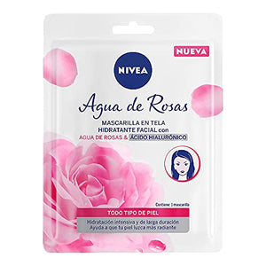 Nivea Agua de Rosas Mascarilla en Tela con Ácido Hialurónico