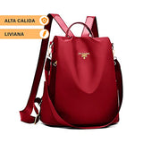 Bolso Mochila Para Mujer Moderna, Bolsa Casual Impermeable, Backpack Antirrobo, Para Hombro y Espalda, Medidas: 31 X 14 X 31cm (Color Rojo)