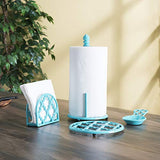 Home Basics Moroccan Lattice Collection - Soporte para Toallas de Papel, Color Turquesa, 13.5 x 6.5 x 1 Pulgadas