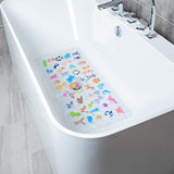 BEEHOMEE Alfombrillas de baño para niños – Tapete grande antideslizante de dibujos animados para tina de baño para bebés y niños pequeños, tapetes de ducha antideslizantes para piso de 35 x 16 pulgadas, lavable a máquina, tamaño XL (zoológico)