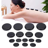 Juego de piedras naturales para masajes esenciales grandes Hot Stones Spa Professional Kit esencial para relajar, curar y aliviar el dolor Piedra lisa negra 16pcs/caja