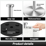 Soporte para toallas de papel, soporte para rollo de toallas de papel de pie para cocina y baño, con ventosas de base pesada para operación con una sola mano (plata)