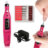 Pulidor de Uñas, Lima de Uñas Eléctrica, Kit de Taladro para Uñas 6pcs Puntas y Lijas, Velocidad Ajustable Torno Portátil para Uñas, Manicura y Pedicura