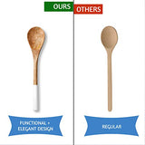 Juego de cucharas de madera para cocina o utensilios de cocina (color blanco)