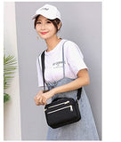 ▶ Bolsa de Maquillaje Hombro Mano Viaje Correa Ajustalbe Bolsa Mujer Cruzada Compras (Negro)