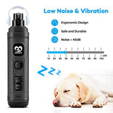 Molinillo de uñas para perro con 2 luces LED – Nueva versión de 2 velocidades potente recortadora de uñas eléctrica profesional silenciosa sin dolor de patas para perros y gatos pequeños, medianos y grandes (gris)