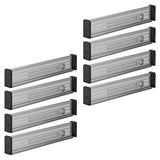 ▶ Organizador  expandible para cajón de aparador, 2,5 pulgadas de alto, Negro (Smoke/Black), Paquete de 8, 1