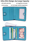AINIMOER Cartera pequeña de cuero para mujer, titular de tarjetas de crédito con bloqueo RFID para mujer, Bloqueo de Rfid Azul Cielo, Talla unica