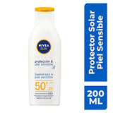 Nivea Sun Protector Solar Loción Fps 50+ Para Piel Sensible Protect & Sensitive, 200ml