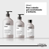 L'Oréal Professionnel Shampoo Morado Silver | Matizador para Cabello con Canas o Platinado | Nutre y Otroga Brillo | 300ML