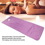 Sábana de Masaje con Orificio para la Cara, Sábana de Salón de Belleza Suave para la Piel, Sábana de Felpa Corta para Mesa de Masaje SPA, Funda de Cama Gruesa