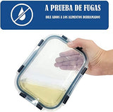 Lutema Recipientes de Almacenamiento de Alimentos de Vidrio con Tapas Juego de 24 Piezas sin BPA y a Prueba de Fugas (Gris)