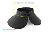 ▶ Sombreros de paja plegables para mujer, sombrero de playa de verano, plegable, visera ancha, estilo profundo, tamaño ajustable, Negro, Talla única