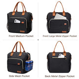 ▶ Bolsa de almuerzo aislada – Bolsa de almuerzo portátil grande para oficina, trabajo,