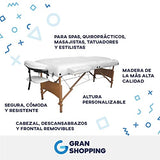 Camilla para Masaje y Pestañas, Portátil, Plegable, SPA, Tattoo, Forro de Vinil, Firme y Cómoda