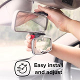Diono See Me Too Espejo retrovisor para coche, espejo de conductor totalmente ajustable con amplia visión cristalina, inastillable, probado en choques