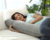 almohada para embarazo, almohada de cuerpo entero en forma de U y soporte de maternidad – apoyo para espalda, caderas, piernas, para mujeres embarazadas, Gris - Terciopelo, Solid Body