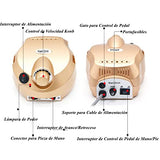 Torno Eléctrico para Uñas,Torno para uñas Profesional ,35,000 RPM Velocidad Ajustable Máquina de Lima Uñas,Taladro para Uñas con kit de brocas Herramienta De Manicura Pulidora Eléctrica Para Acrílicos,Geles, Uñas Naturales（Versión mejorada）