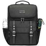 Mochila vintage de viaje para laptop con puerto de carga USB para mujeres y hombres, mochila escolar universitaria para estudiantes de 15.6 pulgadas, color negro