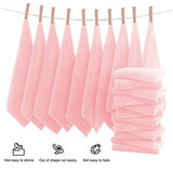 Juego de toallas de baño ultrasuaves de primera calidad, 12 x 12 pulgadas, paquete de 24 unidades, secado rápido, ropa de baño de terciopelo coral altamente absorbente, para uso como toalla de baño, spa, facial, toalla de dedos (rosa)