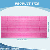Juego de 30 sábanas desechables para cama de spa, fundas de mesa de masaje, sábana de tela no tejida, impermeable, para spa, salón, hotel, 31 x 67 pulgadas (rosa)