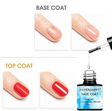 HavenJanny No Wipe Base y Top Coat, Set de Esmalte Semipermanente Base y Capa Superior, Uñas en Polygel UV LED Soak Off Nail Art, Kit para Bricolaje y Salón de Uñas 2 x 10 ml