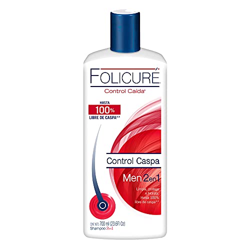 Folicuré Shampoo Men 2en1 Control Caspa on Folisacáridos, Pantenol y Biotina 700 ml