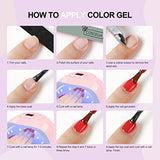 Kit Manicura Uñas Semipermanente 36W Lámpara LED/U-V 10 Colores Esmaltes Semipermanentes Base Coat Top Coat Kit Uñas de Gel Completo
