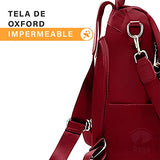 Bolso Mochila Para Mujer Moderna, Bolsa Casual Impermeable, Backpack Antirrobo, Para Hombro y Espalda, Medidas: 31 X 14 X 31cm (Color Rojo)