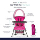 Baby Delight Go with Me Venture - Silla portátil, Interior y Exterior, toldo Solar, 3 etapas de Crecimiento Infantil, Color Rosa