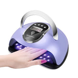 Lámpara de uñas LED UV de 168 W, luz de gel para esmalte de uñas, máquina secadora UV con 4 ajustes de temporizador, lámpara de curado profesional de salón con mango portátil, pantalla digital, sensor automático de uñas y uñas de los pies, color azul
