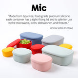 BLUE GINKGO Juego de recipientes de silicona para almacenamiento de alimentos, contenedores herméticos reutilizables con tapas, cajas de almuerzo y bento para adultos y niños, congelador, campamento, contenedor de aperitivos, almacenamiento de alimentos p