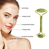 Rodillo Masajeador Facial de jade, facial Gua Sha, Ice Roller for Face y Eye, cepillo de mascarilla de silicona, Cuidado de la Piel del Cuello del Ojo del Facial, para cuerpo cabeza cuello Naturaleza Belleza dispositivo OranSee